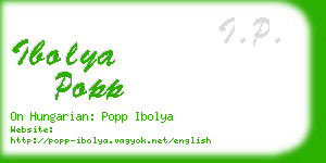 ibolya popp business card